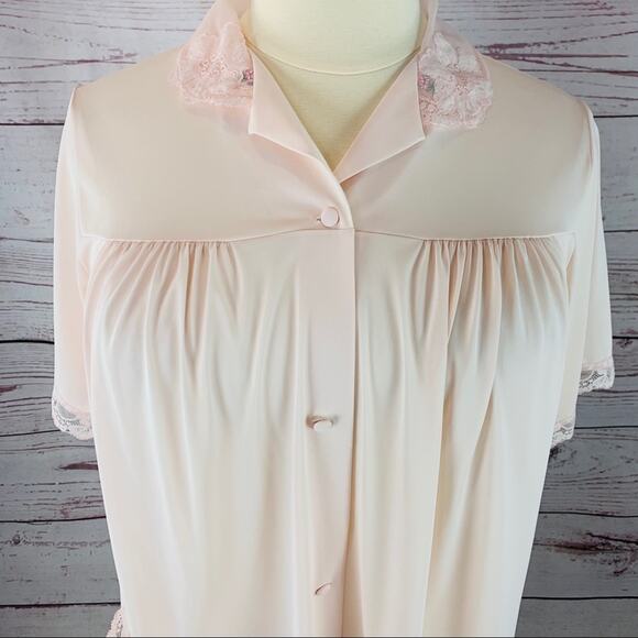 Shadowline vintage nightgown robe lace sheer - Picture 2 of 14
